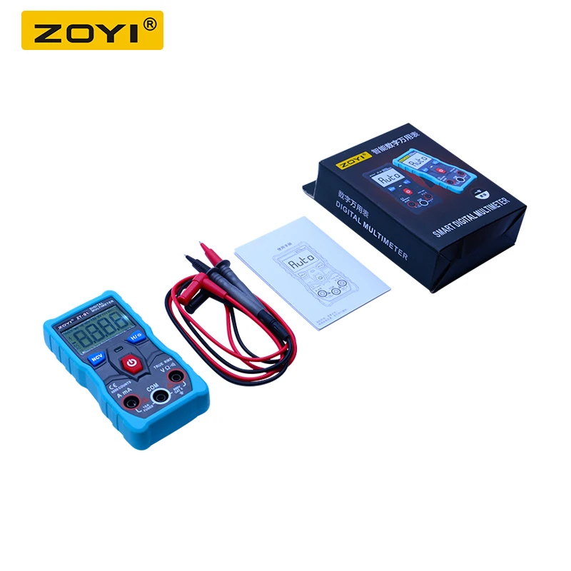 ZOYI ZT-S1 ZT-S2 ZT-S3 ZT-S4 истинных среднеквадратичных значений ЖК-дисплей Цифровой мультиметр 4000 рассчитывает Авто диапазон с бесконтактная проверка напряжения переменного удержания данных и ЖК-дисплей подсветка - Цвет: ZT-S1 with color box