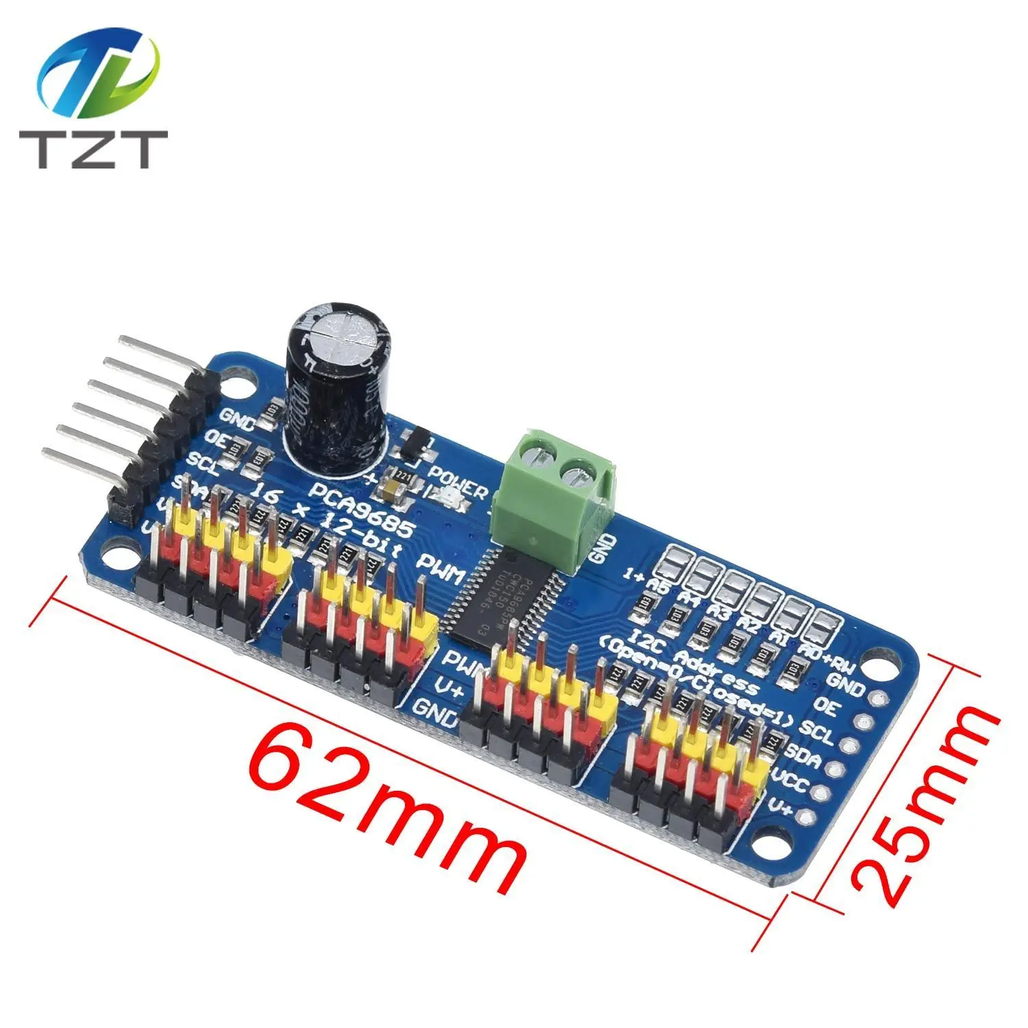 Завеса 16-канальный 12-битная ШИМ сервопривод-I2C интерфейс-PCA9685 для Arduino Raspberry Pi DIY Servo Щит модуль Servo Щит