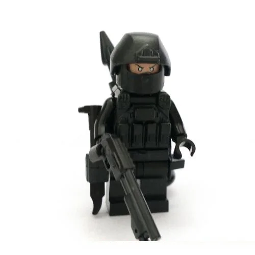 4 шт., пистолет против удара, военное оружие, городская полиция, части Playmobil SWAT, Мини фигурки, строительный блок, кирпич, оригинальные игрушки