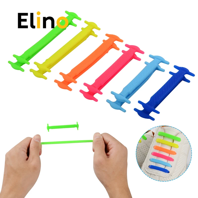 

12pcs Creative Waterproof No Tie Elastic Silicone Shoelace for Men Women Kid Athletic Running Neednt Tie Lazy Sneakers Shoelaces