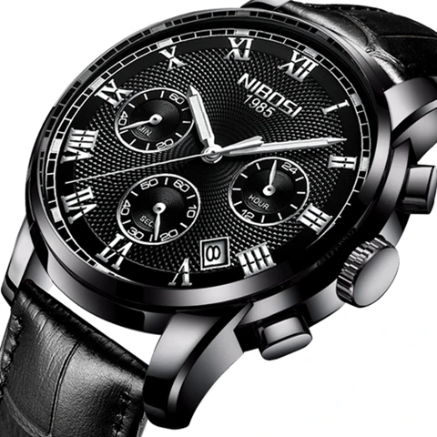 NIBOSI Montre Homme Топ люксовый бренд известный мужские часы бизнес часы золотые часы кварцевые часы военные Relogio Masculino Saat - Цвет: K