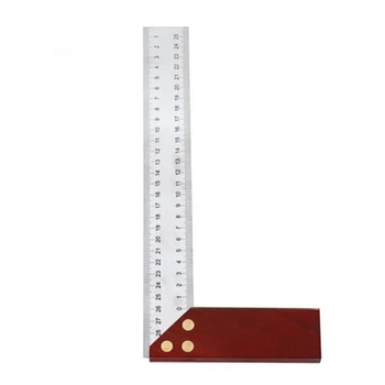 

300mm Framing Wooden Handle Carpenter Woodworking Protractor Measuring Tool Double Sided Gauge Square Ruler