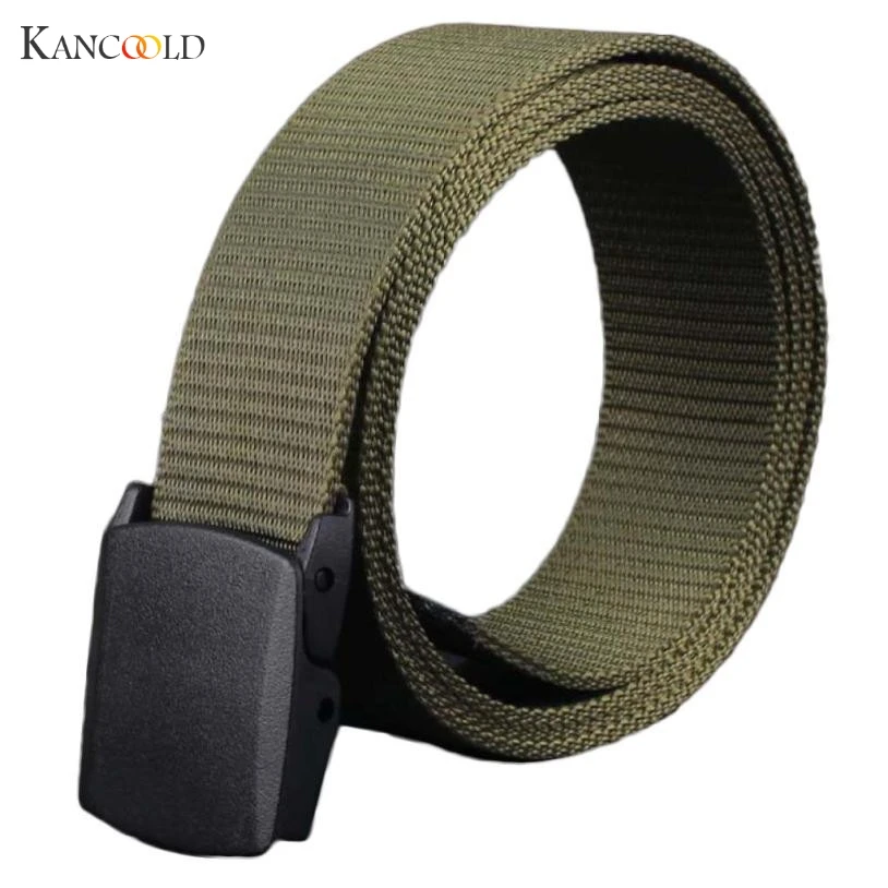 

2017 Wild Belt Men Canvas Strap Male Belt Hypoallergenic Metal free Plastic Automatic Buckle Waistband Men's Belt Masculino Au9J