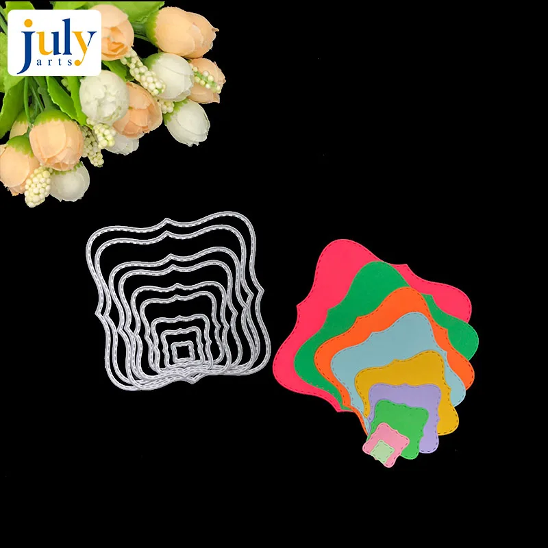 

Julyarts Irregular Figure Square Frame Metal Cutting Dies for DIY Scrapbooking Photo Album Cards Stencils Dies