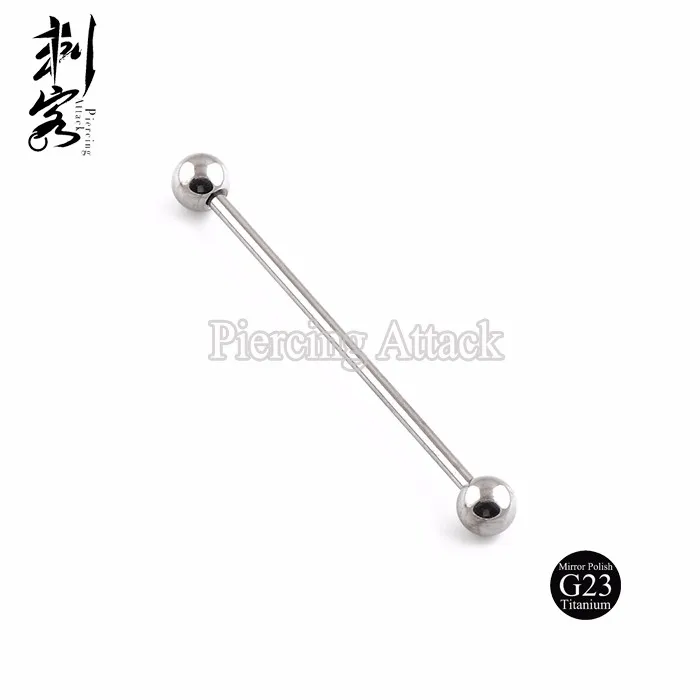 Us 14 6 Highly Polished G23 Titanium Body Piercing Jewelry Stud Earrings 14gauge Titanium Industrial Barbell Stud Earrings Earrings Earringtitanium