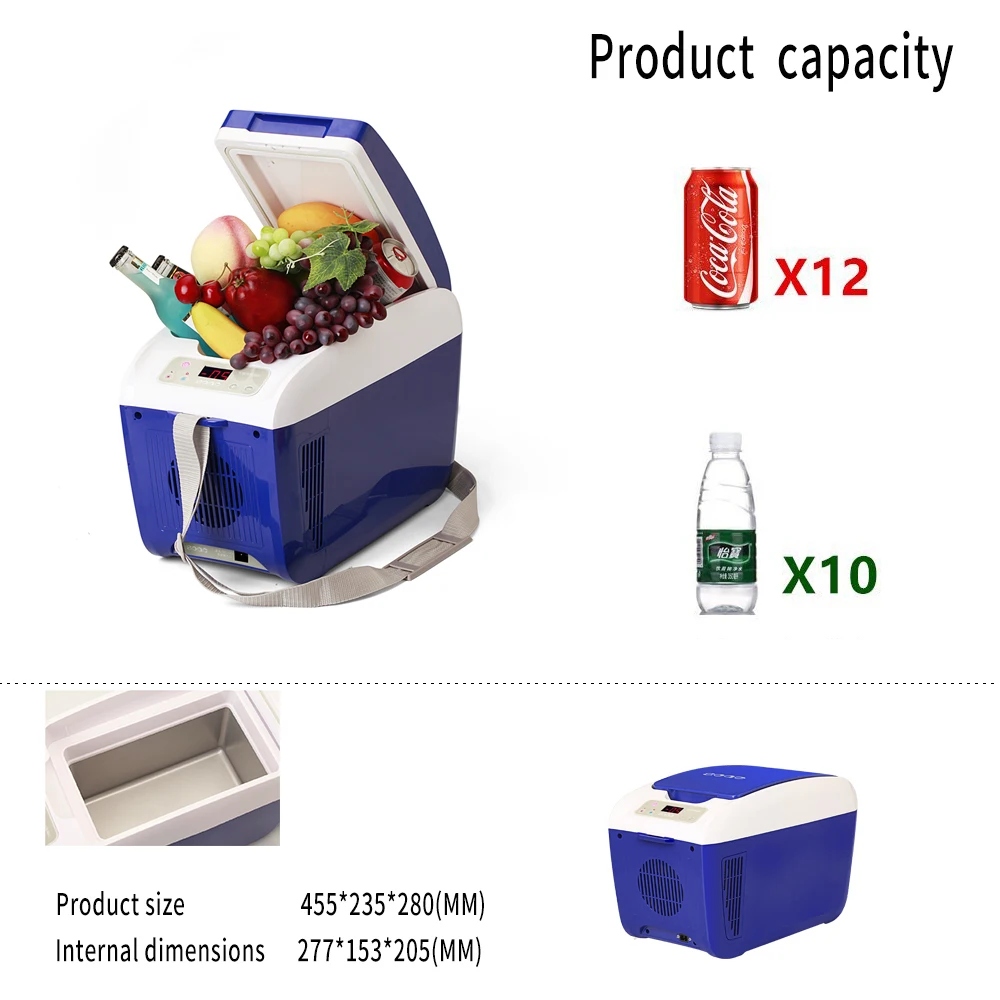 SOAC Cooling Box 9L 12V 220V Portable household Refrigerator Travel