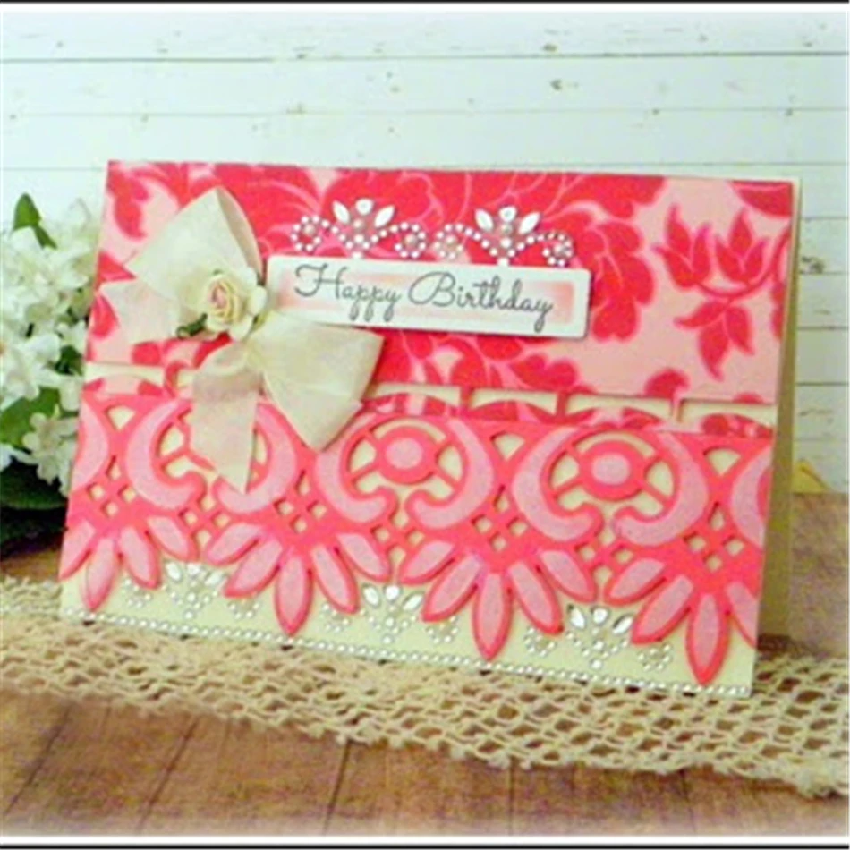 

Naifumodo Lace Floral Metal Cutting Dies Scrapbooking Edge for DIY Card Making Decoration Craft Embossing New Arrival 2019