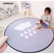 UFRIDAY Противоскользящий коврик, круглые ковры, мультяшный детский коврик для дома, детский коврик для гостиной, спальни, Детский напольный игровой коврик