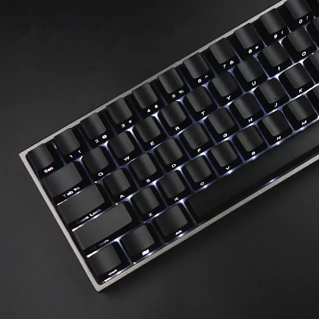 Front/Side Printed Backlit Keycaps Black 104/87 Cherry MX Keycaps For Tenkeyless 87/104/108 Mechanical Gaming Keyboard