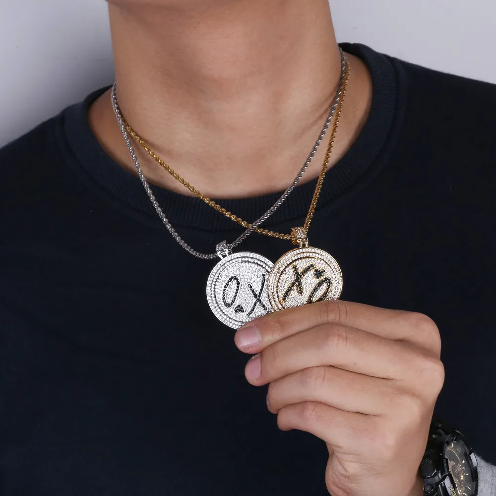 TOPGRILLZ XO подвеска-Спиннер ожерелье Iced Out хип хоп/панк золотые Серебристые цепи для мужчин циркониевые бусины ювелирные изделия подарок