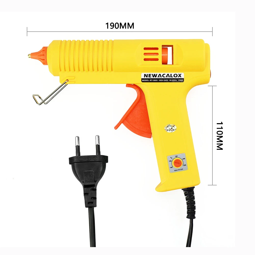 NEWACALOX 150 Вт ЕС DIY термоклеевой пистолет 11 мм Клей стержень промышленный Электрический силиконовый пистолет термо Gluegun тепловой инструмент для ремонта