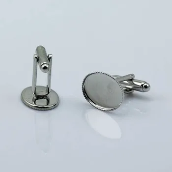 

Cufflinks Bases Men's Cuff Link Settings 10x14m 13x18mm Oval Bezel Resin Cabochons Cameo Base Findings DIY Accessories