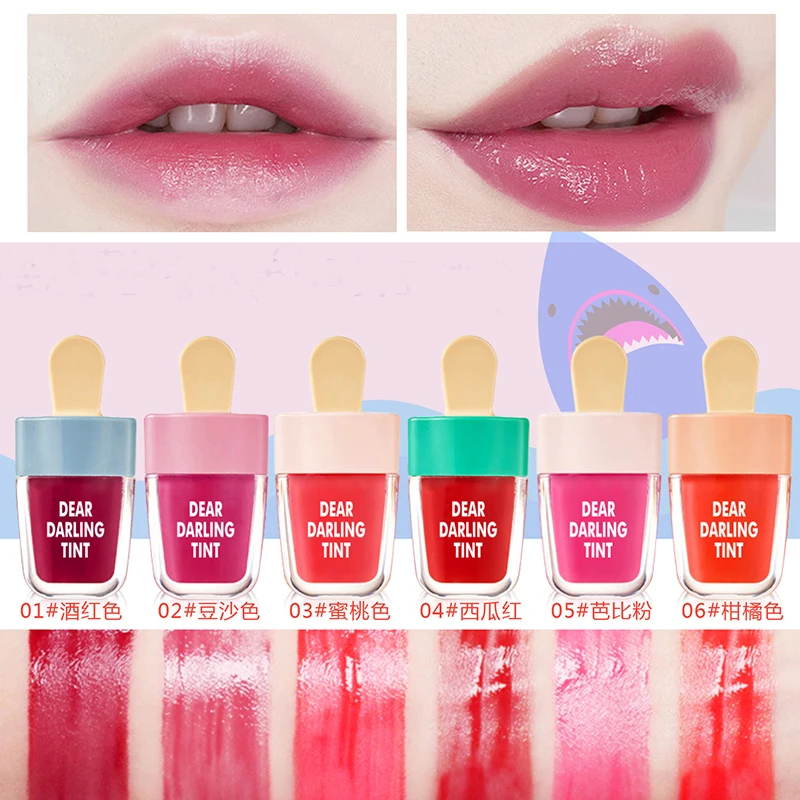 

6 Color Matte Lipstick Lasting Moisturizer Lips Waterproof Lip Gloss Makeup Beauty Tool Korean Style Ice Cream Liquid Lip Gloss