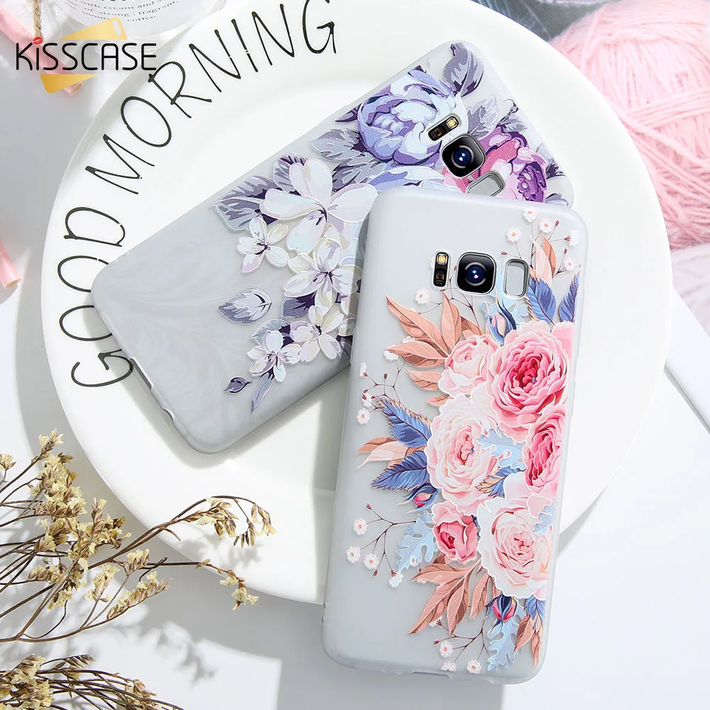 KISSCASE цветочный чехол для samsung Galaxy A5 A7 J7 2016 2017 Мягкий силиконовый S8 S9 Plus S7 Edge Note 9 |