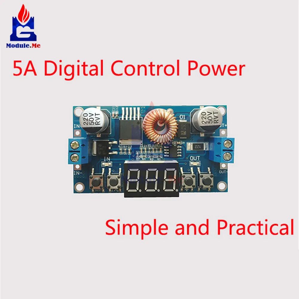 

5A Voltmeter Power Supply DC-DC Step-Down Module Digital LED Display Control Power Supply Charge Module
