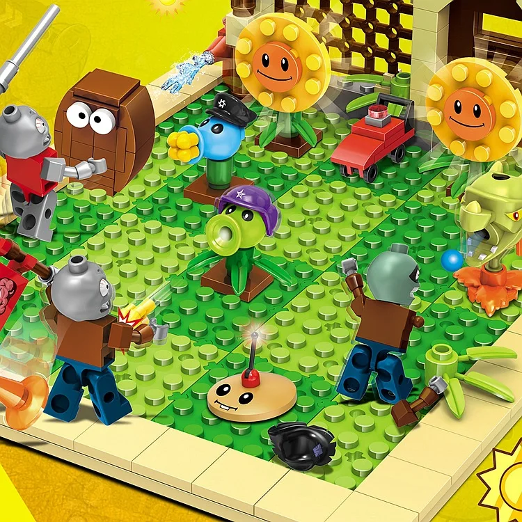 Новый набор зомби Plants Vs аниме сад лабиринт игра строительные блоки кирпичи