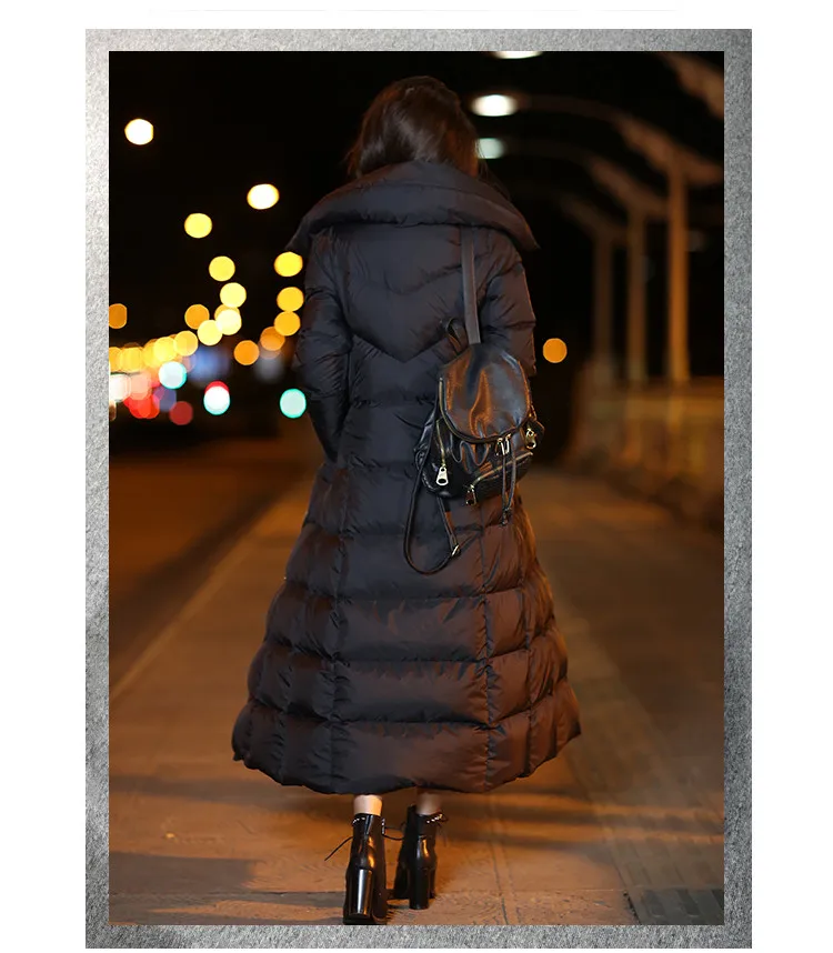 

2018 new winter long down jacket longer thicker Slim warm Women's European and American star the same paragraph