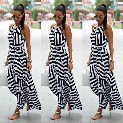 Women Sexy Summer font b Dress b font Sleeveless Maxi font b Long b font Evening