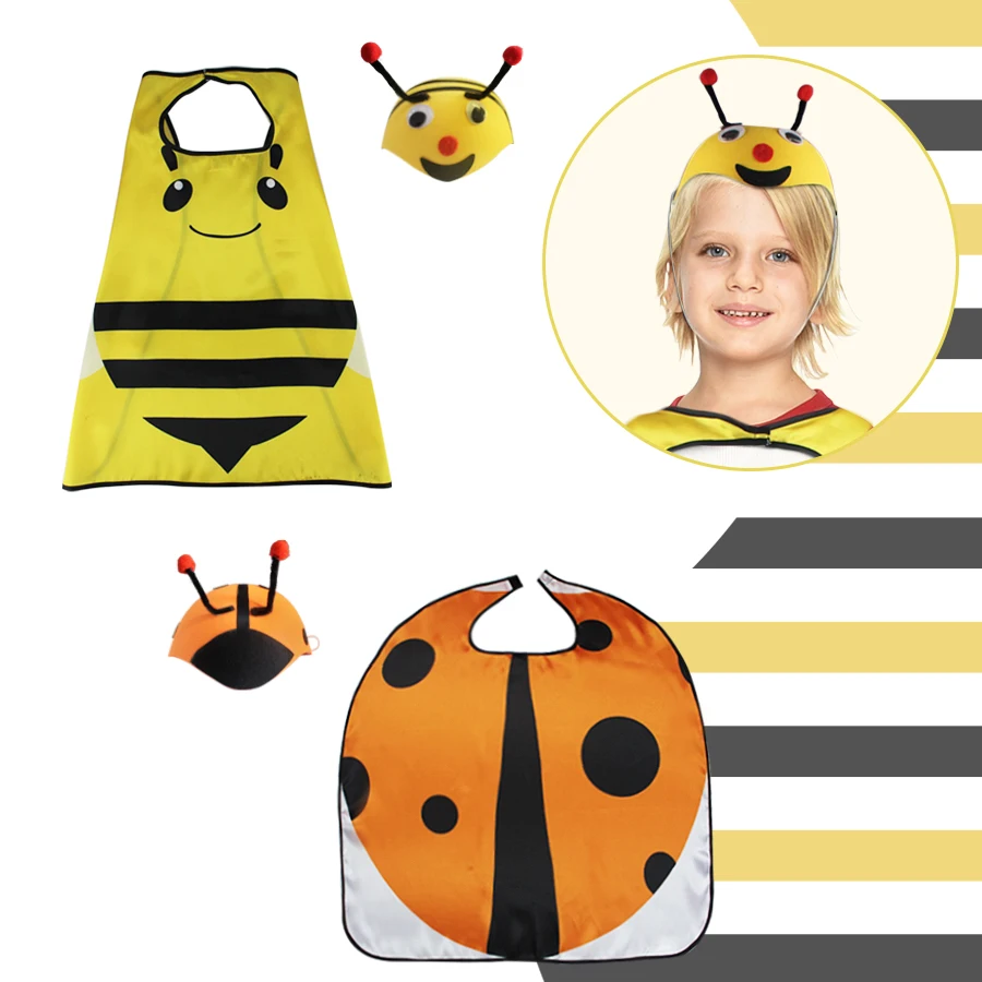 Специальный ребенок костюм пчелы накидка шляпа Пикник День Благодарения подарок Божья коровка концертные костюмы Детский день рождения