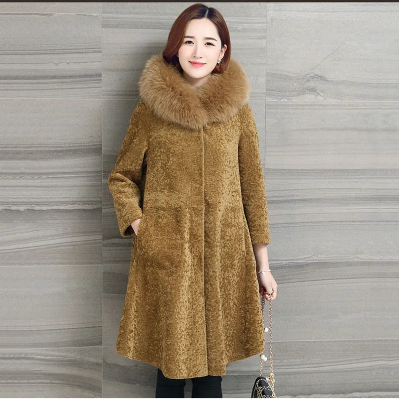 real merino sheep fur coat women winter Real Fur Outwear New Large With Hood Natural Lamb Fur Luxury warm thick Femme Jackets real merino sheep fur coat women winter Real Fur Outwear New Large With Hood Natural Lamb Fur Luxury warm thick Femme Jackets