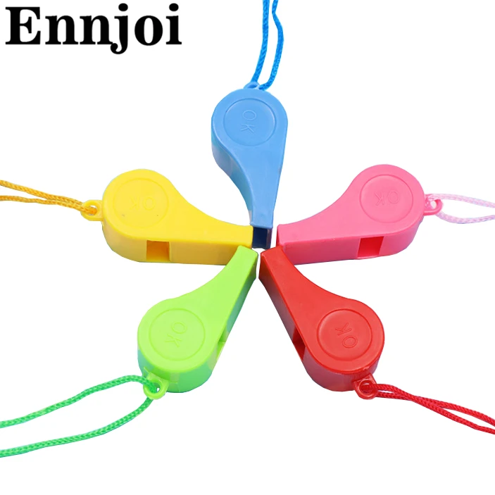 10pcs/pack Colorful Plastic Whistles Children Toy For Outdoor Safety