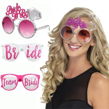 

Team Bride to be photo props Wedding party decor bride girlfriends bridesmaid plastic glasses Hen Bachelorette Party Supplies
