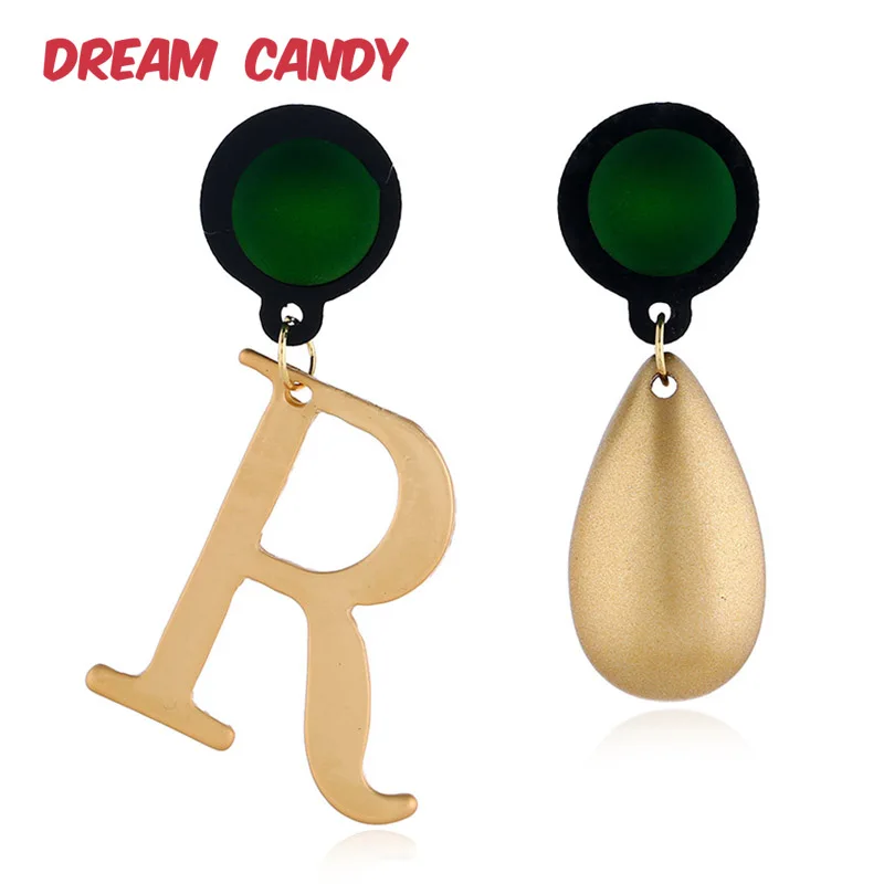 Dream Candy креативные серьги с буквами для женщин 3 цвета модные ассиметричные