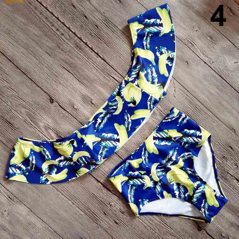 

Ladies Swimsuits Off Shoulder Bikini Floral Printed Briefs Swimwear for Summer WHShopping
