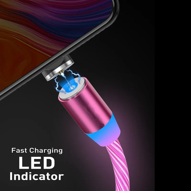 Магнитный светодиодный кабель для быстрой зарядки Micro USB Type C Samsung S9 A50 A70 Google Pixel 3a 3