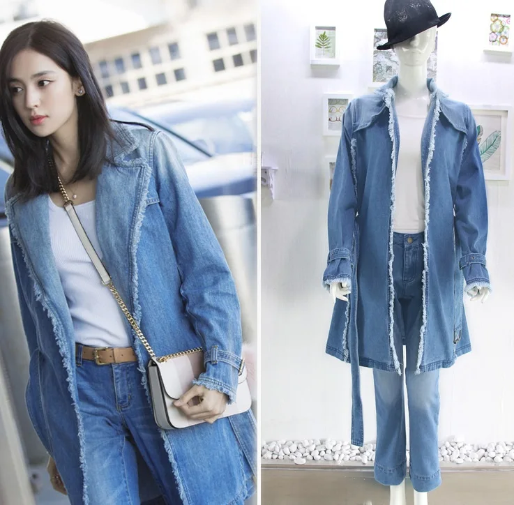 

2018 Original design denim coats Women's long coats 18337-1