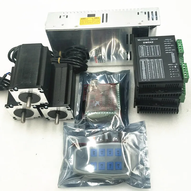 

CNC MACH3 USB 4 Axis 100KHz USBCNC Smooth Stepper Motion Controller card breakout board Nema 23 Stepper Motor Driver DM542 kit