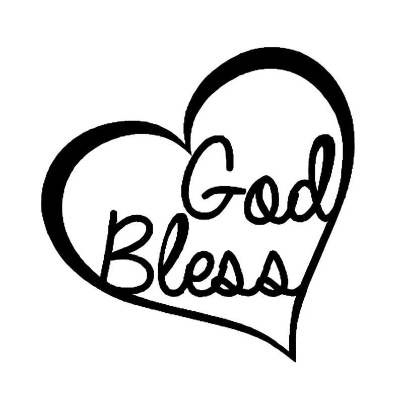 Виниловая наклейка с надписью God Bless Heart 13x13 см | Игрушки и хобби