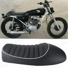 Мотоцикл Черный Белый Край Старинные Горб Кафе Racer Сиденья Для Honda CB200 CB350 CB400 CB500 CB550 CB750