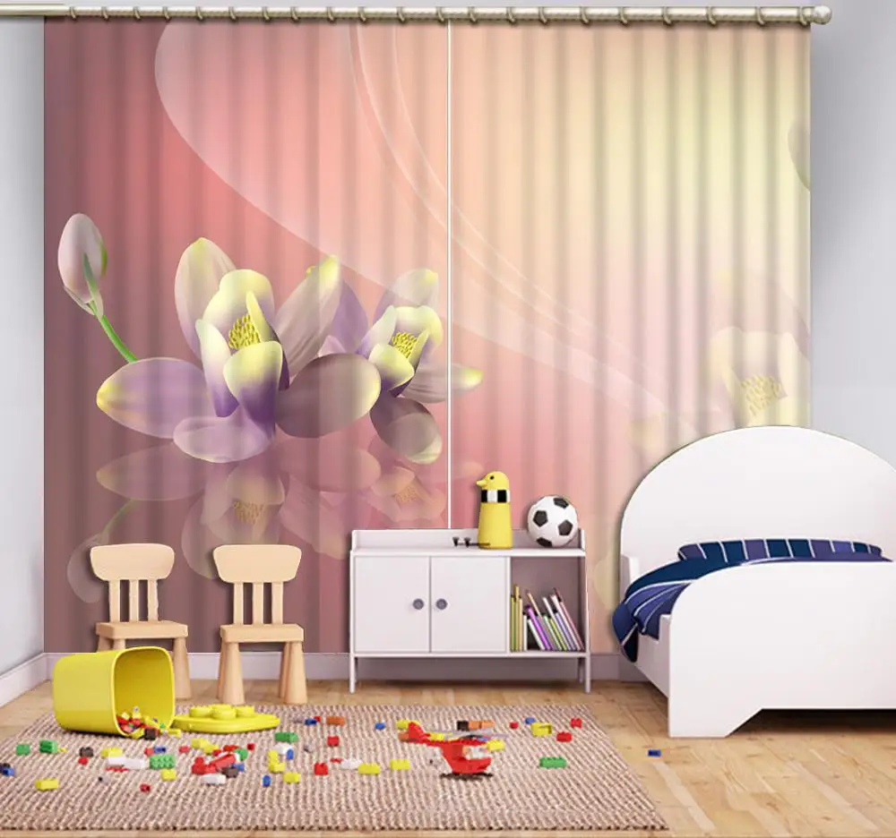 

3D Curtain Luxury Blackout Window Curtain Living Room flower curtains Blackout curtain