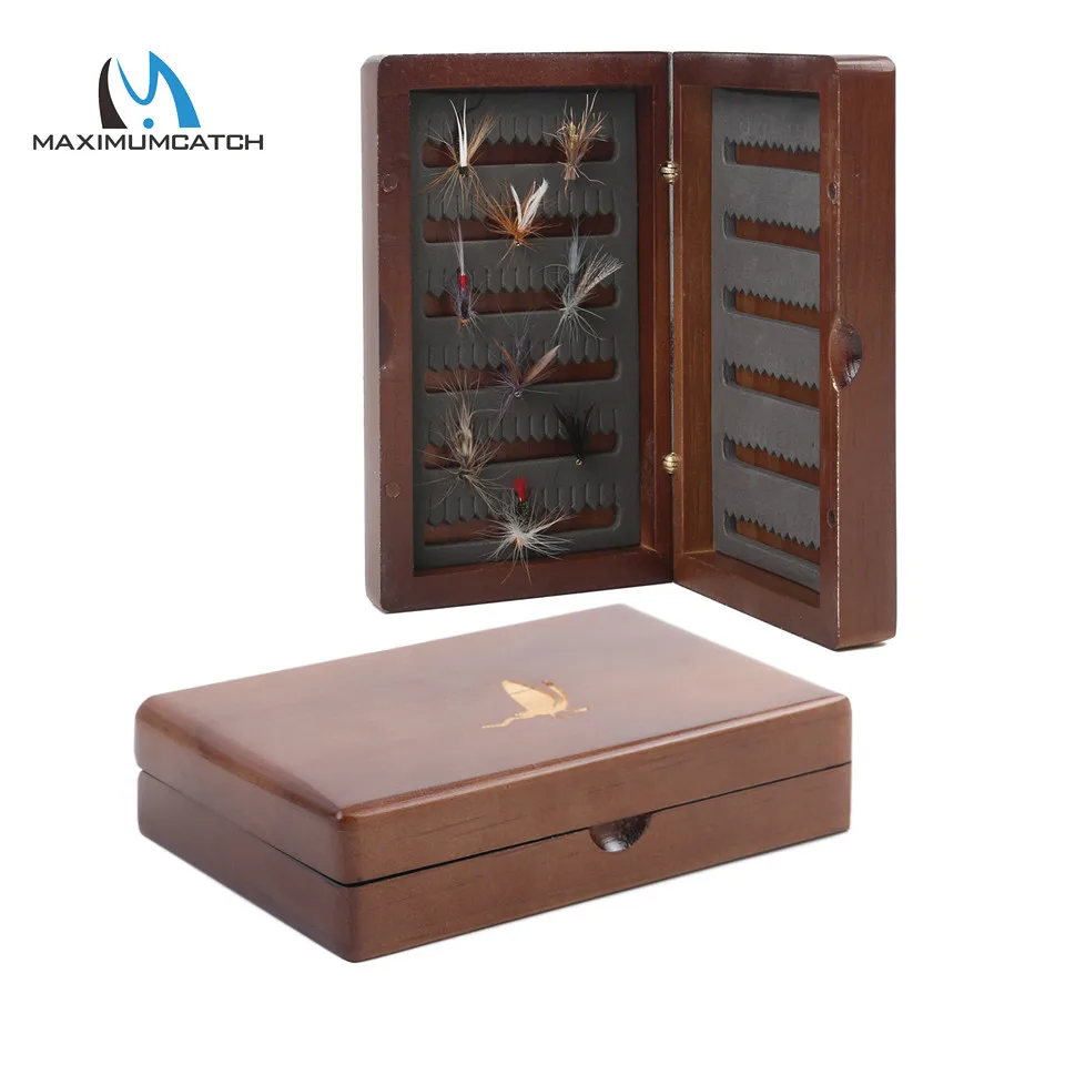 Buy Maximumcatch Natural Wooden Fly Box Double Side