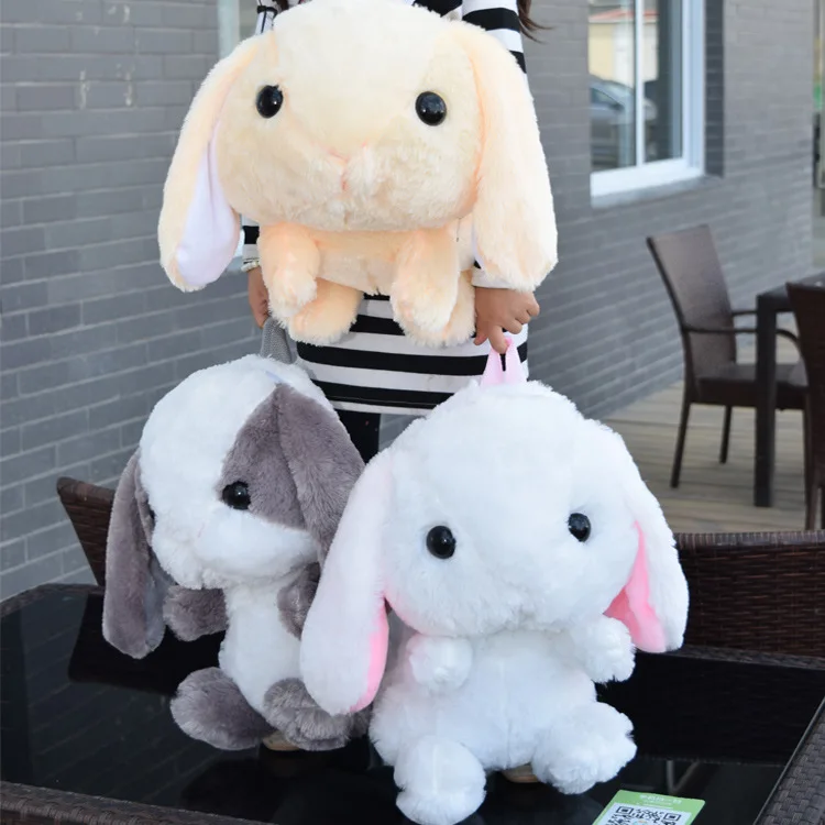 Cute 45cm Big Ears Loliat Bunny Backpack Plush Soft Doll Animal Stuffed