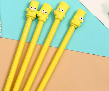 

new cute Pineapple head gel ink pen cartoon stationery prize kawaii stydent pen office writing pen black neutral pen 48pc/lot