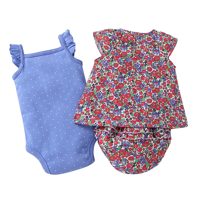 Комплект одежды для малышей, комплект из 3 предметов, боди+ футболка+ набор платьев, веселое солнце, горошек, Бабочка, полоска