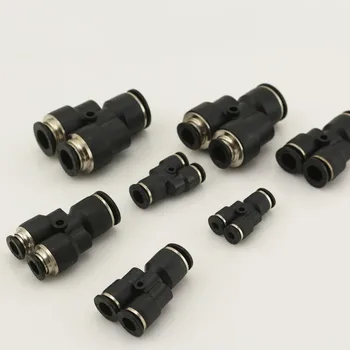 

10Pcs/set Pneumatic Fittings T type 3 way variable diameter Push In Straight Reducer Connectors For Air Vacuum Plastic