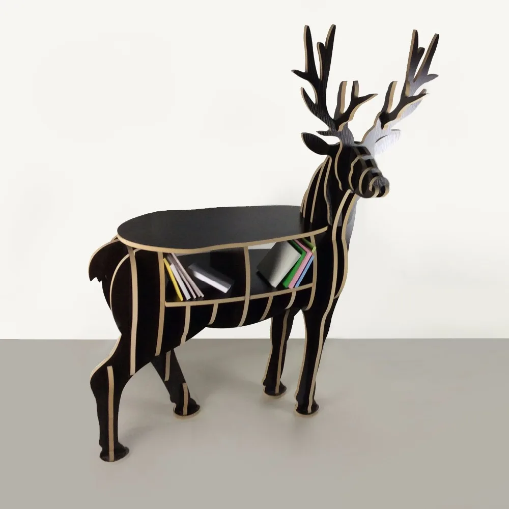 

L95*W38CM*H123CM DIY Wood elk bookshelf corner cabinet wood shelf