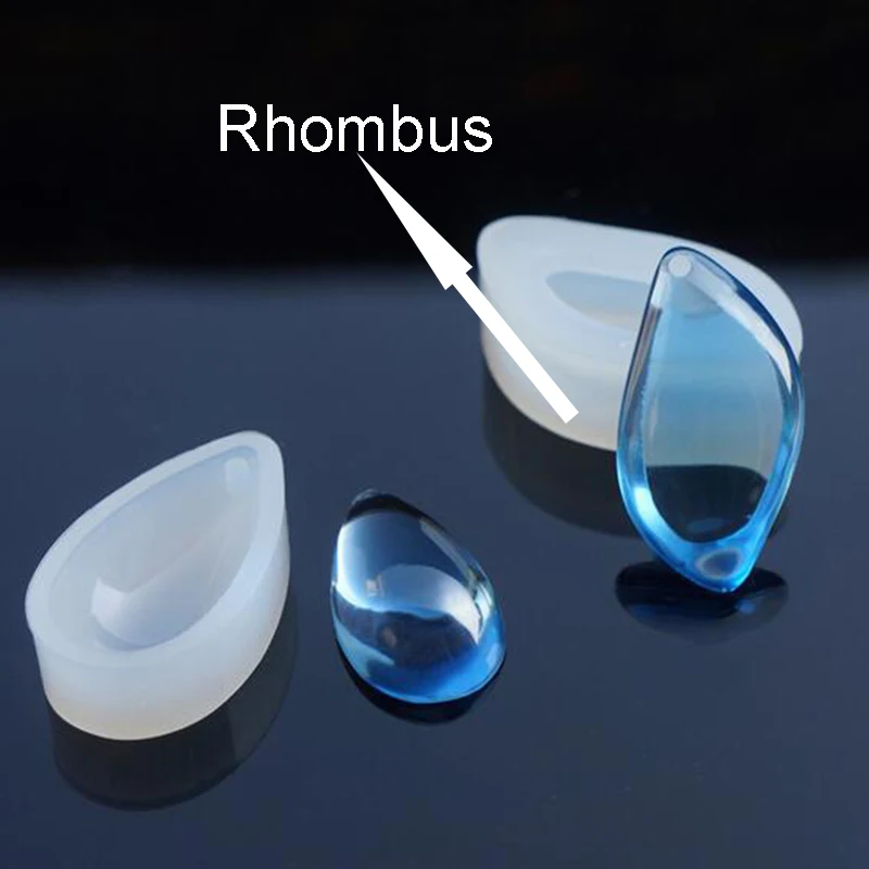 1 шт жидкий силикон Прямоугольная форма УФ Смола ювелирные изделия Ромб и слеза, капля воды форма кулон ожерелье формы смолы формы - Цвет: Rhombus