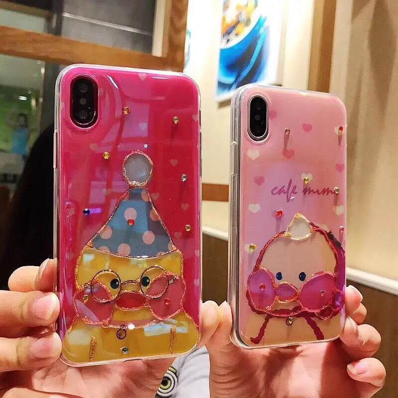 Чехол с 3D синим светом для iPhone X duck шикарный мягкий чехол телефона из ТПУ чехлы iphone