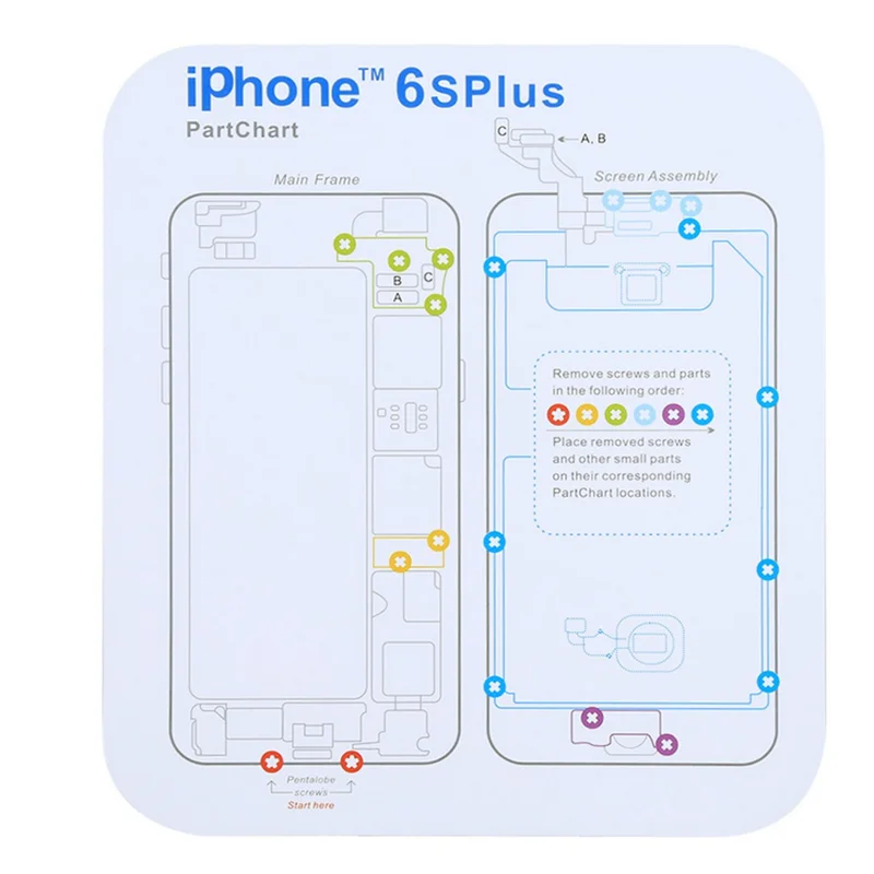 12 в 1 руководство Магнитный винт Хранитель памяти диаграмма мат Ремонт для iPhone 6 6 S 7 8 X XS Max XR Teardown руководство Pad