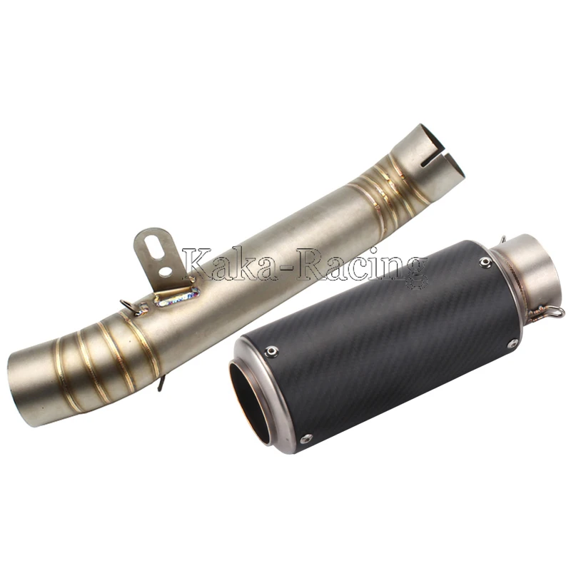 

Motorcycle Exhaust System Connect Link Middle Pipe with 61MM Carbon Fiber Exhaust Muffler Tail For Aprilia RSV4 2012 to 2015