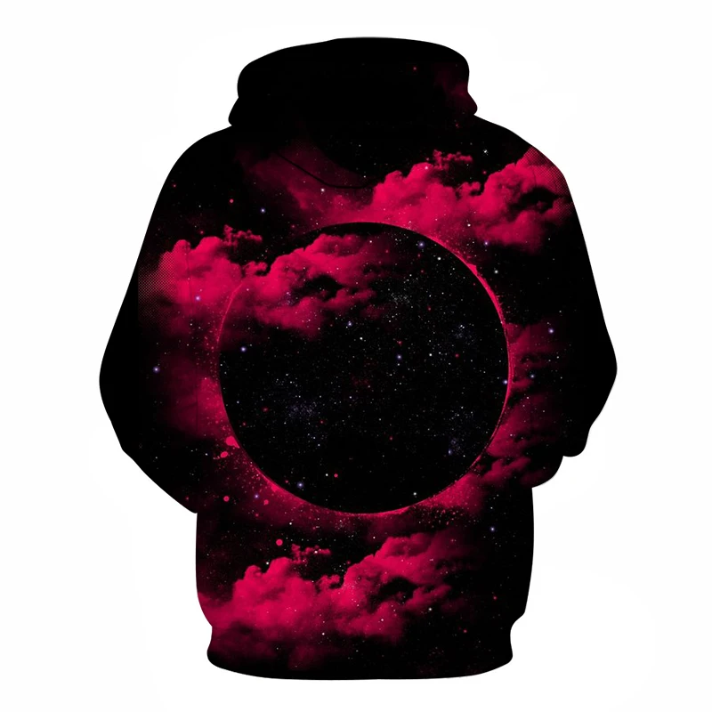 New 3D space Galaxy galaxy men's hoodie spring and autumn fashion print pocket drawstring hooded sweatshirt Casual pullover