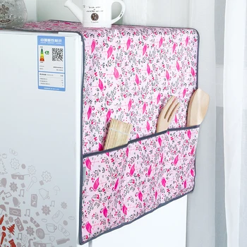 

New Flamingo pattern Refrigerator Dust Proof Cover Muti-Functional Fridge Pouch Organizer Storage Bags Dual Purpose Kitchen Tool