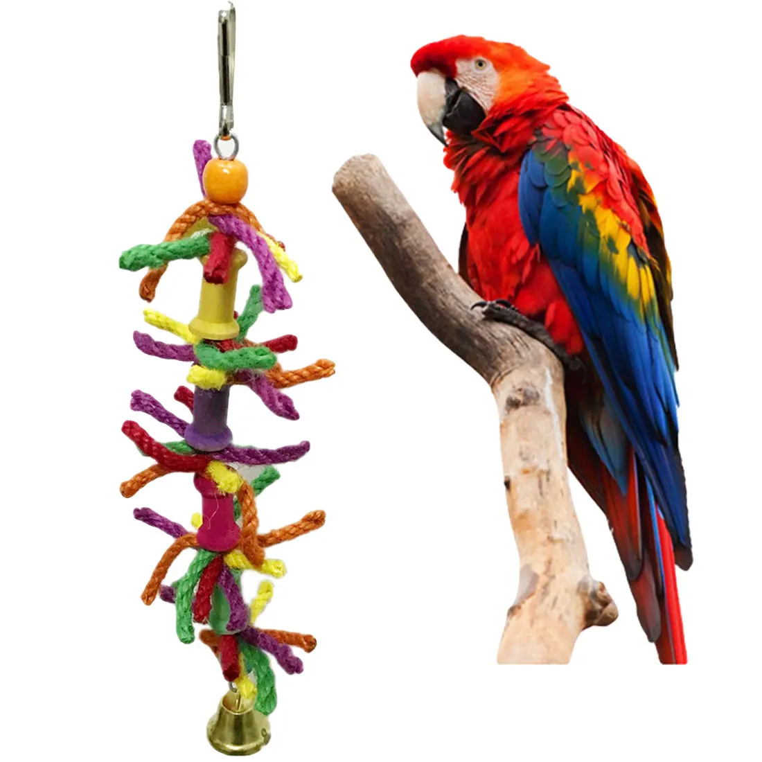 Parrot Cockatiel Toys Hanging Bell Cage Decoration Toys For Parrots