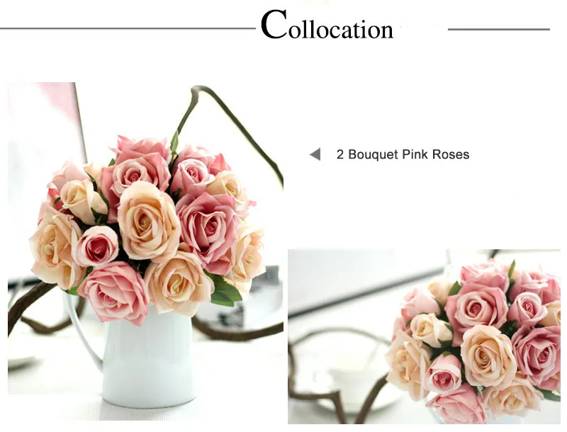 roses artificial flower bouquet wedding party decoration  (20)
