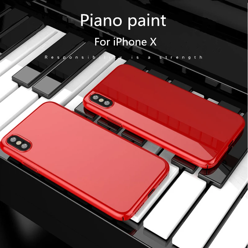 

Piano Baking Varnish Glossy Case for iPhone X XR Xs Max Piano Paint Hard PC Shockproof Back Cover for iPhone 8 7 6S 6 Plus Case