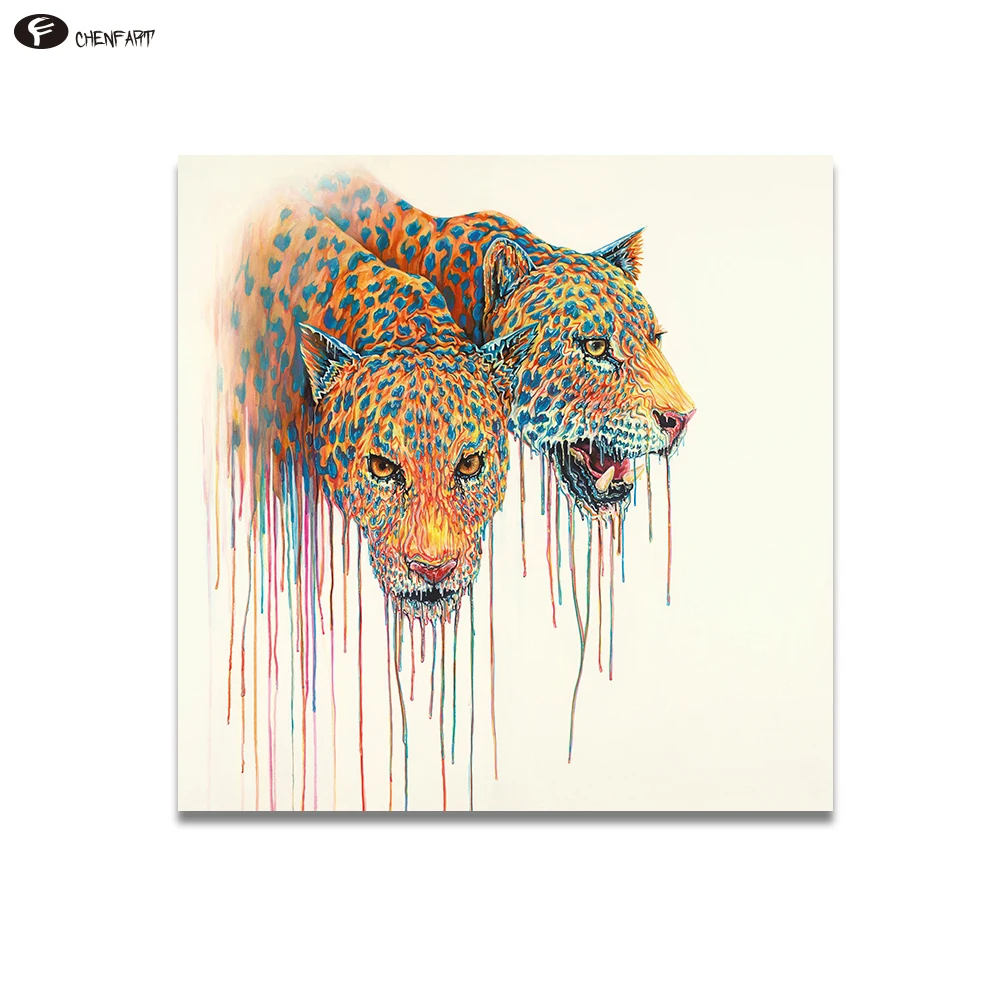 

CHENFART Pop Art Aztec Giclee Print on Canvas by Wildlife Oil Paintings Artist Wall Pictures for Bedroom